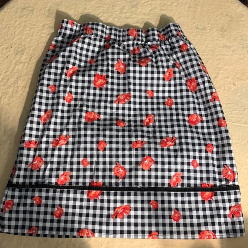 Large Joe Fresh checkered skirt with flowers